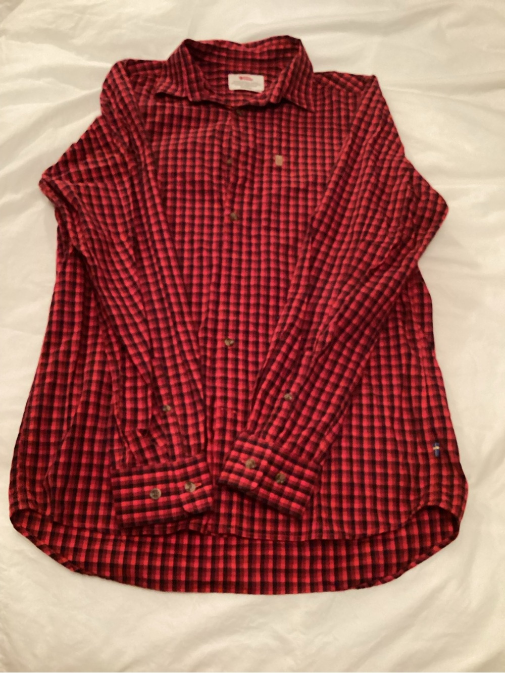 Fjallraven Red and Black Check Button-Down Shirt